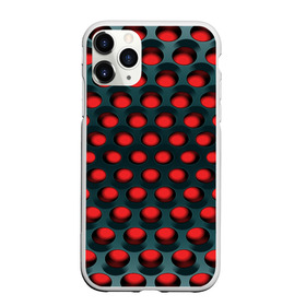 Чехол для iPhone 11 Pro матовый с принтом Раскалённый красный 3Д в Тюмени, Силикон |  | горошек | железо | жесть | излучение | иллюзия | круги | лампочки | металл | оболочка | объём | сияние | соты | сталь | фонари | шарики | шары