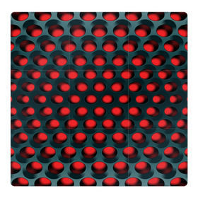 Магнитный плакат 3Х3 с принтом Раскалённый красный 3Д в Тюмени, Полимерный материал с магнитным слоем | 9 деталей размером 9*9 см | горошек | железо | жесть | излучение | иллюзия | круги | лампочки | металл | оболочка | объём | сияние | соты | сталь | фонари | шарики | шары