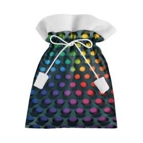 Подарочный 3D мешок с принтом 3Д спектр в Тюмени, 100% полиэстер | Размер: 29*39 см | горошек | железо | жесть | излучение | иллюзия | круги | лампочки | металл | оболочка | объём | радуга | сияние | соты | сталь | фонари | шарики | шары