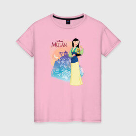 Женская футболка хлопок с принтом Fa Mulan в Тюмени, 100% хлопок | прямой крой, круглый вырез горловины, длина до линии бедер, слегка спущенное плечо | fa mulan | mulan | vdosadir | бэрри кук | дисней | мулан | тони бэнкрофт | фа мулан