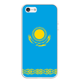 Чехол для iPhone 5/5S матовый с принтом Казахстан в Тюмени, Силикон | Область печати: задняя сторона чехла, без боковых панелей | kazakhstan | казахстан