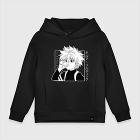 Детское худи Oversize хлопок с принтом Killua Hunter x Hunter Киллуа в Тюмени, френч-терри — 70% хлопок, 30% полиэстер. Мягкий теплый начес внутри —100% хлопок | боковые карманы, эластичные манжеты и нижняя кромка, капюшон на магнитной кнопке | Тематика изображения на принте: anime | hunter x hunter | hxh | killua | killua zoldyck | manga | zoldyck | аниме | золдик | манга | охотник х охотник