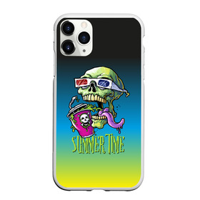 Чехол для iPhone 11 Pro Max матовый с принтом Cool skull в Тюмени, Силикон |  | Тематика изображения на принте: bones | grin | jaw | juice | skull | teeth | tongue | зубы | кости | оскал | очки | пасть | сок | череп | язык