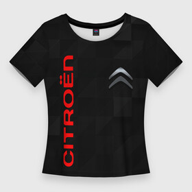 Женская футболка 3D Slim с принтом CITROEN в Тюмени,  |  | citroen | авто | автомобиль | логотип | марка | машина | надпись | ситроен | текстура