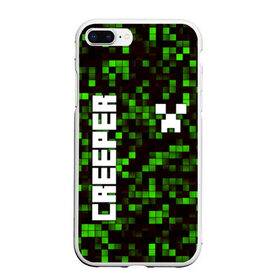 Чехол для iPhone 7Plus/8 Plus матовый с принтом MINECRAFT CREEPER в Тюмени, Силикон | Область печати: задняя сторона чехла, без боковых панелей | Тематика изображения на принте: creeper | game | minecraft | блоки | игра | квадраты | компьютерная | крипер | майнкрафт | огонь