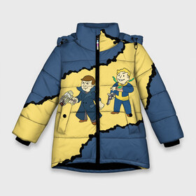 Зимняя куртка для девочек 3D с принтом Fallout New Vegas Boys в Тюмени, ткань верха — 100% полиэстер; подклад — 100% полиэстер, утеплитель — 100% полиэстер. | длина ниже бедра, удлиненная спинка, воротник стойка и отстегивающийся капюшон. Есть боковые карманы с листочкой на кнопках, утяжки по низу изделия и внутренний карман на молнии. 

Предусмотрены светоотражающий принт на спинке, радужный светоотражающий элемент на пуллере молнии и на резинке для утяжки. | boy | fallout | game | newvegas | nukacola | shelter | автомат | апокалипсис | вегас | война | игра | игроман | компьютерные | лого | логотип | логотипигры | оружие | пистолет | постапокалипсис | пули | симулятор | убежище | ф