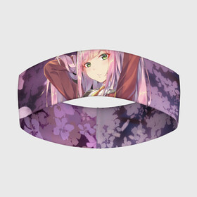 Повязка на голову 3D с принтом Darling art flowers в Тюмени,  |  | 02 | anime | darling | darling in the franxx | franx | franxx | zero 02 two | zero two | zero02two | аниме | во франксе | дарлинг во франксе | зеро ту | любимый во франксе | манга | милый | франкс | франксе