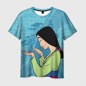 Мужская футболка 3D с принтом Mulan and Cri-Kee в Тюмени, 100% полиэфир | прямой крой, круглый вырез горловины, длина до линии бедер | fa mulan | mulan | vdosadir | бэрри кук | кри ки | мулан | сверчок | тони бэнкрофт | фа мулан
