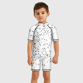 Детский купальный костюм 3D с принтом Точки в Тюмени, Полиэстер 85%, Спандекс 15% | застежка на молнии на спине | textures | круги | кружево | повседневные | текстуры | точки | фон | черные круги
