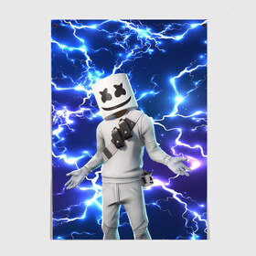 Постер с принтом FORTNITE x MARSHMELLO в Тюмени, 100% бумага
 | бумага, плотность 150 мг. Матовая, но за счет высокого коэффициента гладкости имеет небольшой блеск и дает на свету блики, но в отличии от глянцевой бумаги не покрыта лаком | deadmau5 | fortnite | fortnite 2 | fortnite x маршмелло | ikonik | marshmello | ninja | ninja streamer | raven | travis scott | ворон | иконик | ниндзя | пили | рейвен | трэвис скотт | фортнайт