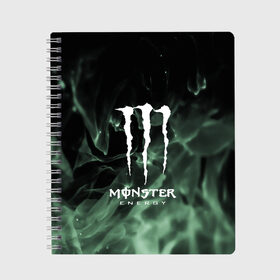 Тетрадь с принтом MONSTER ENERGY в Тюмени, 100% бумага | 48 листов, плотность листов — 60 г/м2, плотность картонной обложки — 250 г/м2. Листы скреплены сбоку удобной пружинной спиралью. Уголки страниц и обложки скругленные. Цвет линий — светло-серый
 | adrenalin | energy monster | monster | monster energy | monstr | sport | адреналин | монстер | монстр | напиток | спорт | энергетик