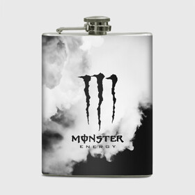 Фляга с принтом MONSTER ENERGY в Тюмени, металлический корпус | емкость 0,22 л, размер 125 х 94 мм. Виниловая наклейка запечатывается полностью | Тематика изображения на принте: adrenalin | energy monster | monster | monster energy | monstr | sport | адреналин | монстер | монстр | напиток | спорт | энергетик