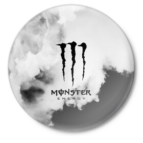 Значок с принтом MONSTER ENERGY в Тюмени,  металл | круглая форма, металлическая застежка в виде булавки | adrenalin | energy monster | monster | monster energy | monstr | sport | адреналин | монстер | монстр | напиток | спорт | энергетик