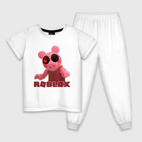 Детская пижама хлопок с принтом Roblox piggy/Свинка Пигги. в Тюмени, 100% хлопок |  брюки и футболка прямого кроя, без карманов, на брюках мягкая резинка на поясе и по низу штанин
 | Тематика изображения на принте: game | gamer | logo | minecraft | piggi | roblox | simulator | игра | конструктор | лого | пигги | свинья | симулятор | строительство | фигура