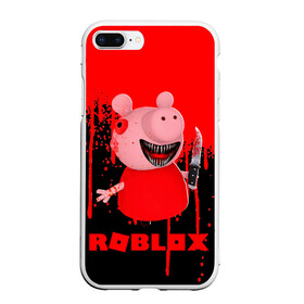 Чехол для iPhone 7Plus/8 Plus матовый с принтом Roblox piggy Свинка Пигги в Тюмени, Силикон | Область печати: задняя сторона чехла, без боковых панелей | game | gamer | logo | minecraft | piggi | roblox | simulator | игра | конструктор | лого | пигги | свинья | симулятор | строительство | фигура