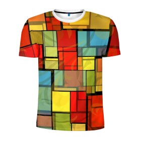 Мужская футболка 3D спортивная с принтом ГЕОМЕТРИЯ в Тюмени, 100% полиэстер с улучшенными характеристиками | приталенный силуэт, круглая горловина, широкие плечи, сужается к линии бедра | abstract | abstraction | color | fractal | geometry | paitnt | polygon | polygonal | psy | абстракция | геометрия | краски | неоновые | полигоны | психоделика | фрактал