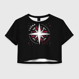 Женская футболка Crop-top 3D с принтом Louna - Полюса в Тюмени, 100% полиэстер | круглая горловина, длина футболки до линии талии, рукава с отворотами | группа louna | группа луна | луна | луна певица | песня луна | рок группа