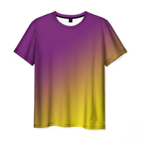 Мужская футболка 3D с принтом ГРАДИЕНТ в Тюмени, 100% полиэфир | прямой крой, круглый вырез горловины, длина до линии бедер | gradient | summer | textures | tie dye | абстракт | градиент | желтая | лето | переход | радуга | тай дай | текстура | текстуры | фиолетовая | хиппи | цвета