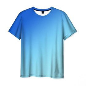 Мужская футболка 3D с принтом blue в Тюмени, 100% полиэфир | прямой крой, круглый вырез горловины, длина до линии бедер | gradient | summer | textures | tie dye | абстракт | градиент | лето | море | небо | переход | радуга | синяя | тай дай | текстура | текстуры | хиппи | цвета