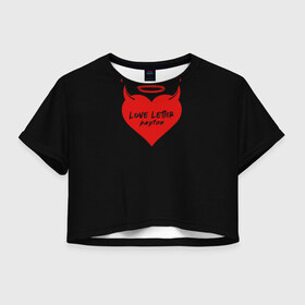 Женская футболка Crop-top 3D с принтом Payton в Тюмени, 100% полиэстер | круглая горловина, длина футболки до линии талии, рукава с отворотами | love | moormeier | payton | блоггер | блогер | дьявол | мумайер | мурмаер | мурмайер | пайтон | пейтон | пэйтон | сердце | танцы | тик ток