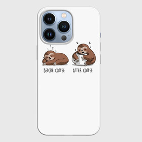 Чехол для iPhone 13 Pro с принтом Ленивец Coffee в Тюмени,  |  | animal | coffee | need | sleep | животные | кавай | кити | котенок | котик | котики | кофе | кофеман | ленивец | лень | милый | панда | работа | спать