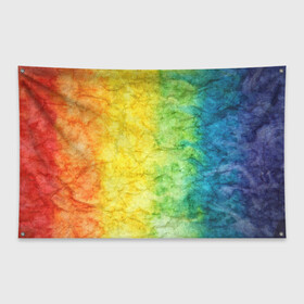Флаг-баннер с принтом разноцветный акварель градиент в Тюмени, 100% полиэстер | размер 67 х 109 см, плотность ткани — 95 г/м2; по краям флага есть четыре люверса для крепления | 2020 | акварель | градиент | краска | лето | повседневный | просто | радуга | разноцветный