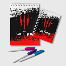 Блокнот с принтом The Witcher в Тюмени, 100% бумага | 48 листов, плотность листов — 60 г/м2, плотность картонной обложки — 250 г/м2. Листы скреплены удобной пружинной спиралью. Цвет линий — светло-серый
 | Тематика изображения на принте: esport | game | netflix | the witcher | американский сериал | ве витчер | ведьмак | геральт | игра | игры | киберспорт | кино | нетфликс | популярные иллюстрации | сериал | сериалы | фильмы | фэнтези