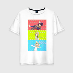 Женская футболка хлопок Oversize с принтом Межвидовые рецензенты в Тюмени, 100% хлопок | свободный крой, круглый ворот, спущенный рукав, длина до линии бедер
 | interspecies reviewers | ishuzoku reviewers | аниме | межвидовые рецензенты | этти