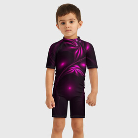 Детский купальный костюм 3D с принтом Lullaby Pink в Тюмени, Полиэстер 85%, Спандекс 15% | застежка на молнии на спине | abstract | abstraction | geometry | line | pattern | psy | абстрактный | абстракция | геометрия | краски | кубики | линии | неоновые | неоновый | психоделика | текстура