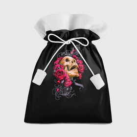 Подарочный 3D мешок с принтом Skull&Rose в Тюмени, 100% полиэстер | Размер: 29*39 см | Тематика изображения на принте: 