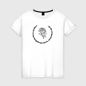 Женская футболка хлопок с принтом MXDVS / ROSE в Тюмени, 100% хлопок | прямой крой, круглый вырез горловины, длина до линии бедер, слегка спущенное плечо | 1993 | 19993 | bones | brend | kill yourself | make earth great again | max | mxdvs | mxdvs logo | mxdvs mask | mxdvs маска | rose | roses | skull | street wear | terror | бренд | кости | макс | макс рейндерс | мхдвс | роза | череп