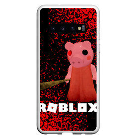 Чехол для Samsung Galaxy S10 с принтом Roblox piggy Свинка Пигги в Тюмени, Силикон | Область печати: задняя сторона чехла, без боковых панелей | game | gamer | logo | minecraft | piggi | roblox | simulator | игра | конструктор | лого | пигги | свинья | симулятор | строительство | фигура