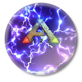 Значок с принтом Ark Survival Evolved (Z) в Тюмени,  металл | круглая форма, металлическая застежка в виде булавки | ark survival evolved | dino | game | динозавр | игры