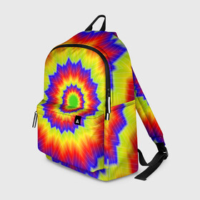 Рюкзак 3D с принтом Tie-Dye в Тюмени, 100% полиэстер | лямки с регулируемой длиной, сверху петелька, чтобы рюкзак можно было повесить на вешалку. Основное отделение закрывается на молнию, как и внешний карман. Внутри два дополнительных кармана, один из которых закрывается на молнию. По бокам два дополнительных кармашка | abstract | colorful | dye | gradient | texture | tie | абстракция | градиент | дай | тай | текстура | цветной