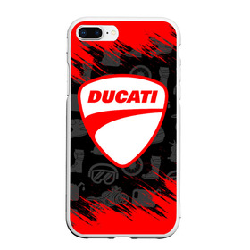 Чехол для iPhone 7/8 Plus матовый с принтом DUCATI [2] в Тюмени, Силикон | Область печати: задняя сторона чехла, без боковых панелей | ducati | moto | дукати | мото | мотоцикл