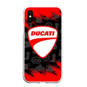 Чехол для iPhone XS Max матовый с принтом DUCATI [2] в Тюмени, Силикон | Область печати: задняя сторона чехла, без боковых панелей | Тематика изображения на принте: ducati | moto | дукати | мото | мотоцикл