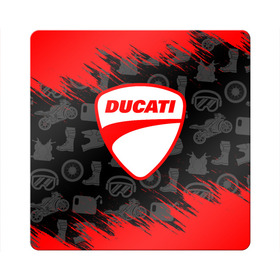 Магнит виниловый Квадрат с принтом DUCATI [2] в Тюмени, полимерный материал с магнитным слоем | размер 9*9 см, закругленные углы | ducati | moto | дукати | мото | мотоцикл