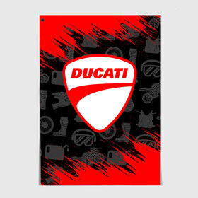 Постер с принтом DUCATI [2] в Тюмени, 100% бумага
 | бумага, плотность 150 мг. Матовая, но за счет высокого коэффициента гладкости имеет небольшой блеск и дает на свету блики, но в отличии от глянцевой бумаги не покрыта лаком | ducati | moto | дукати | мото | мотоцикл