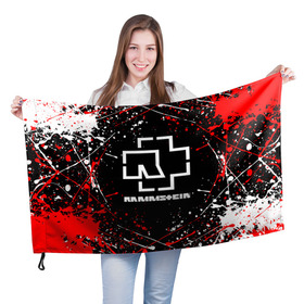 Флаг 3D с принтом RAMMSTEIN | РАМШТАЙН в Тюмени, 100% полиэстер | плотность ткани — 95 г/м2, размер — 67 х 109 см. Принт наносится с одной стороны | lindemann | lm | rammstein | rock | кристиан лоренц | линдеманн | лм | музыка | рамштайн | рок | тилль линдеманн