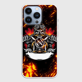 Чехол для iPhone 13 Pro с принтом FIRE BIKER | ОГНЕННЫЙ БАЙКЕР (Z) в Тюмени,  |  | 2020 | auto | bike | fire biker | moto | motorcycle | sport | авто | автомобиль | автомобильные | байк | бренд | марка | машины | мото | мотоциклы | огненный байкер | спорт