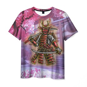 Мужская футболка 3D с принтом Самурай (Z) в Тюмени, 100% полиэфир | прямой крой, круглый вырез горловины, длина до линии бедер | samurai | буке | воин | вояк | мононофу | мститель | мушя | ниндзя | сабурай | самурай | слуга | солдат | цувамоно