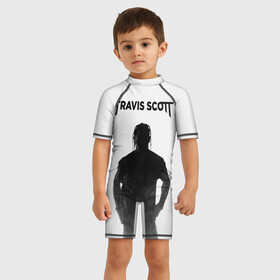 Детский купальный костюм 3D с принтом TRAVIS SCOTT в Тюмени, Полиэстер 85%, Спандекс 15% | застежка на молнии на спине | 