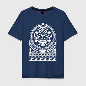 Мужская футболка хлопок Oversize с принтом Солнце и скат в полинезия в Тюмени, 100% хлопок | свободный крой, круглый ворот, “спинка” длиннее передней части | маори | мауи | орнамент | полинезийский стиль | полинезия | скат | солнце | тату | татуировка