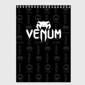 Скетчбук с принтом VENUM | ВЕНУМ в Тюмени, 100% бумага
 | 48 листов, плотность листов — 100 г/м2, плотность картонной обложки — 250 г/м2. Листы скреплены сверху удобной пружинной спиралью | mma | snake | sports | ufc | venum | venum mma | бокс | борьба | бренд | венум | единоборства | змея | мма | спорт | юфс