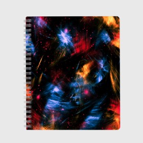 Тетрадь с принтом КОСМИЧЕСКИЕ ВОЛНЫ в Тюмени, 100% бумага | 48 листов, плотность листов — 60 г/м2, плотность картонной обложки — 250 г/м2. Листы скреплены сбоку удобной пружинной спиралью. Уголки страниц и обложки скругленные. Цвет линий — светло-серый
 | colors | galaxy | paints | space | star
nebula | texture | абстракция | брызги | вселенная | галактика | звезда | звезды | космический | краски | планеты | текстуры