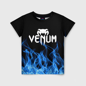 Детская футболка 3D с принтом VENUM. в Тюмени, 100% гипоаллергенный полиэфир | прямой крой, круглый вырез горловины, длина до линии бедер, чуть спущенное плечо, ткань немного тянется | Тематика изображения на принте: mma | sport | venum | бокс | венум | единоборство | мма | спорт