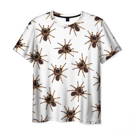 Мужская футболка 3D с принтом В пауках в Тюмени, 100% полиэфир | прямой крой, круглый вырез горловины, длина до линии бедер | pattern | spider | джунгли | дикие | животные | жуки | звери | лапы | мерзкие | монстр | насекомые | паттерн | паук | пауки | паутина | паучок | птицеед | страшный | существа | тараканы | тарантул | тропики