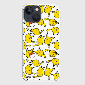 Чехол для iPhone 13 mini с принтом Пикачу в Тюмени,  |  | doodling | pikachu | pokemon | textures | дудлинг | желтый покемон | пика пика | пикачу | покемон | покемоны | стикербомбинг | текстуры | фон