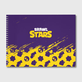 Альбом для рисования с принтом BRAWL STARS БРАВЛ СТАРС в Тюмени, 100% бумага
 | матовая бумага, плотность 200 мг. | 8 bit | 8бит | brawl | cnfhc | crow | hfdk | leon | logo | sandy | skull | spike | stars | бравл | бравла | браво | игра | игры | икфцд | кроу | леон | лого | логотип | символ | спайк | старс | старса | сэнди | череп | ыефкы