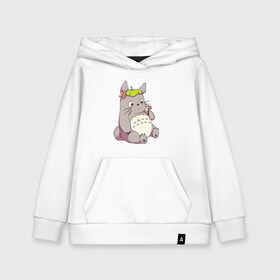 Детская толстовка хлопок с принтом Little Totoro в Тюмени, 100% хлопок | Круглый горловой вырез, эластичные манжеты, пояс, капюшен | forest | ghibli | japan | miyazaki | nature | neigbor | neighbour | totoro | анимация | аниме | гибли | друг | животные | лес | любовь | милый | мир | миядзаки | мульт | мультфильм | приключения | природа | сказка | сосед | тоторо